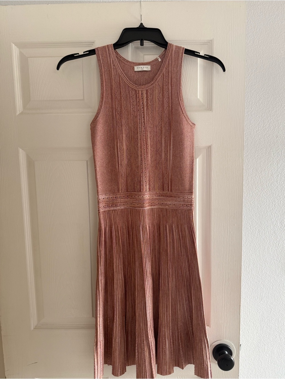 Sandro Rose Pink Sleeveless Knit Midi Dress